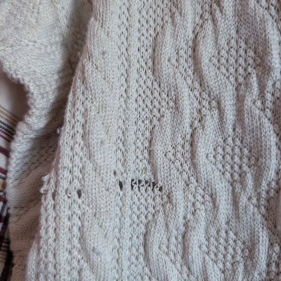 Plaid Sleeve Layered Mock Neck Top - Picture 7 of 8